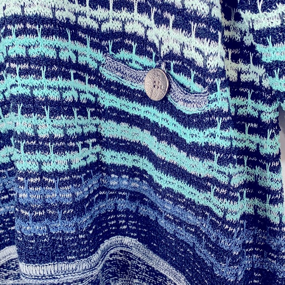 JM Collection Woman Plus Size 1X Textured Lightweight Blue Pullover Sweater Top - Picture 4 of 14